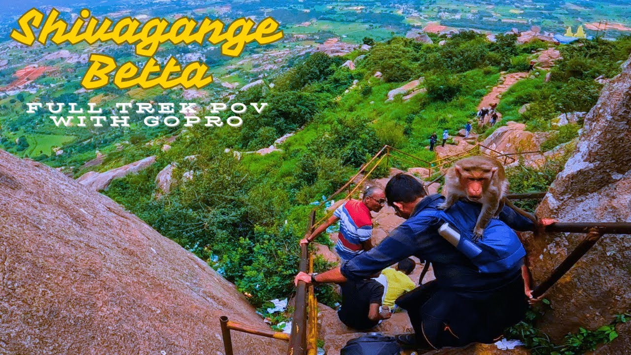 Shivagange Hill | Shivagange Trek Path Adventure POV with GoPro | Shivagange Monkey Attacks