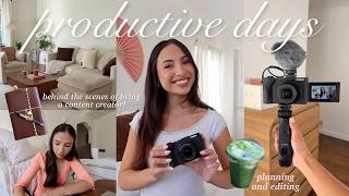 PRODUCTIVE DAYS IN MY LIFE as a 24 y/o content creator 🤍 behind the scenes, planning, editing, etc! Guide