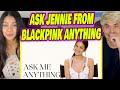 JENNIE Reveals Her Biggest Cheerleader &amp; Life As A BLACKPINK Girl | Ask Me Anything | ELLE REACTION