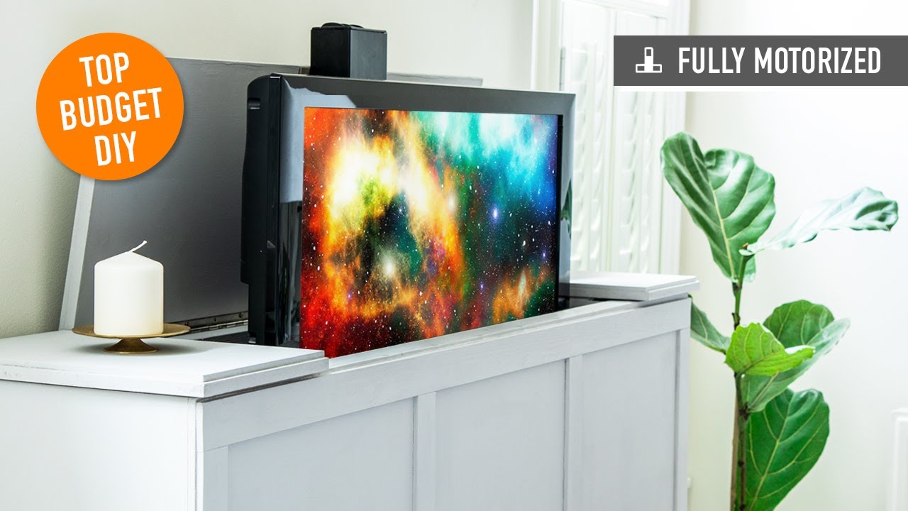 DIY TV Stand With Hidden TV - Handmade Weekly