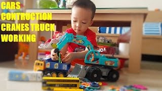 CARS CONSTRUCTION |Construction Cranes Trucks, Cars For Kids, Playtime Crane Truck  - by HT BabyTV