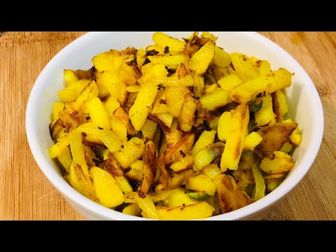 PAN FRIED POTATOES WITH ONIONS  Aloo Onion Recipe  Vegan Recipe