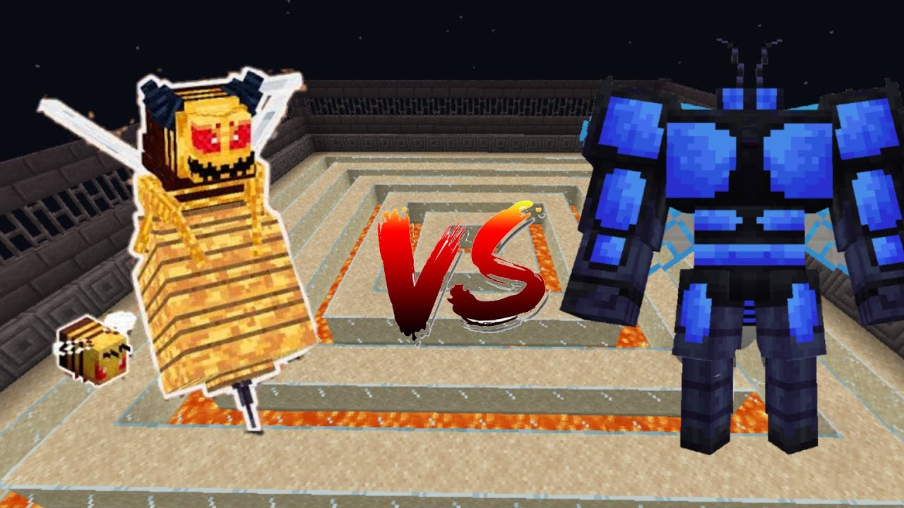 minecraft mob battle 60- bee queen vs warped mosco