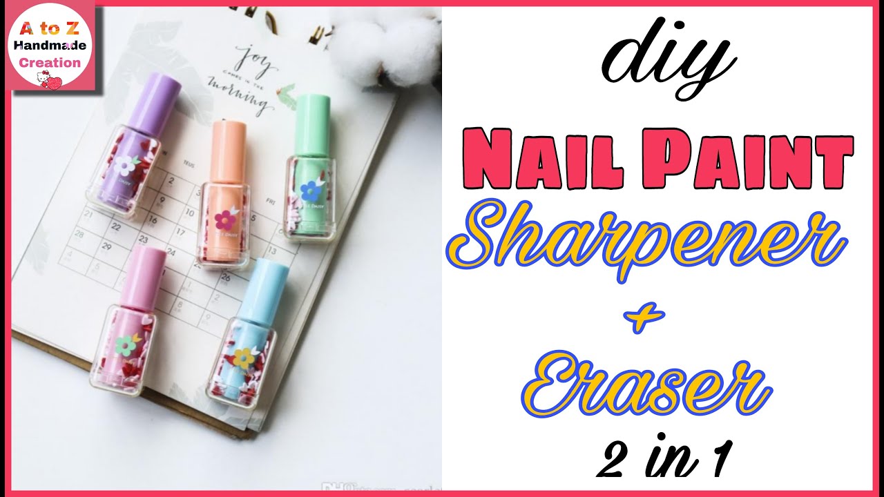 How to make Sharpener and Eraser with paper/diy sharpener box/diy nail ...