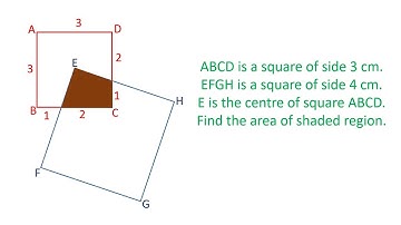Two overlapping squares of different length, find the area of shaded region