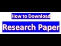 How to Download Research Papers