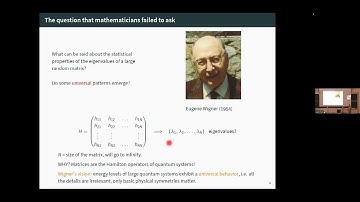 Overview of universality phenomena in random matrices. László Erdös (ISTA)