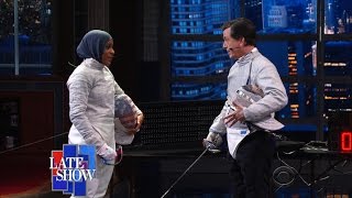 Late Show Fencing Challenge: Stephen vs. Ibtihaj Muhammad