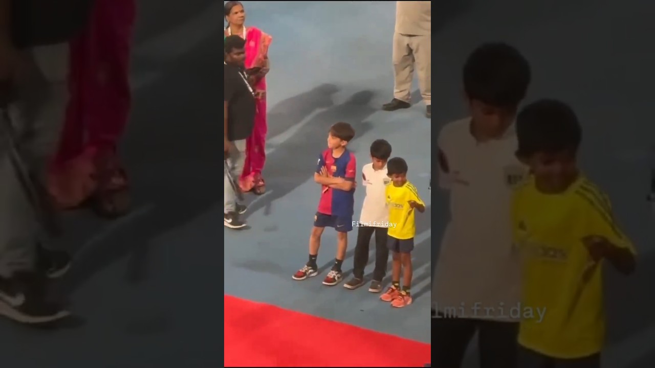 Ajithkumar son Aadvik meet ronaldinho | 