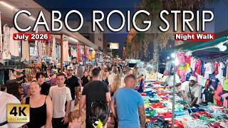 Cabo Roig Strip at Night, July 2026 | Costa Blanca, Spain Walking Tour [4K 60fps]