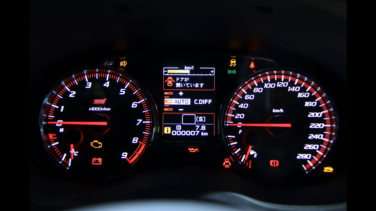 スバルWRX STI S207メーター夜間照明オープニングとエンディング YouTube