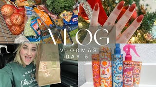 Vlogmas | Day 5 | christmas nails🎅🏽🎄✨- run errands and shop at target with me!!