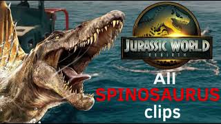 JURASSIC WORLD REBIRTH all SPINOSAURUS clips in TRAILERS and TV SPOTS