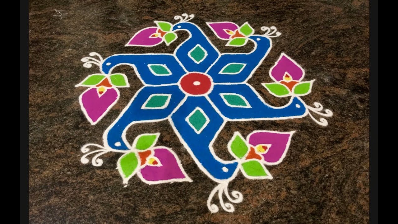 Rangoli Design with Colours for Festivals and Competitions with ...