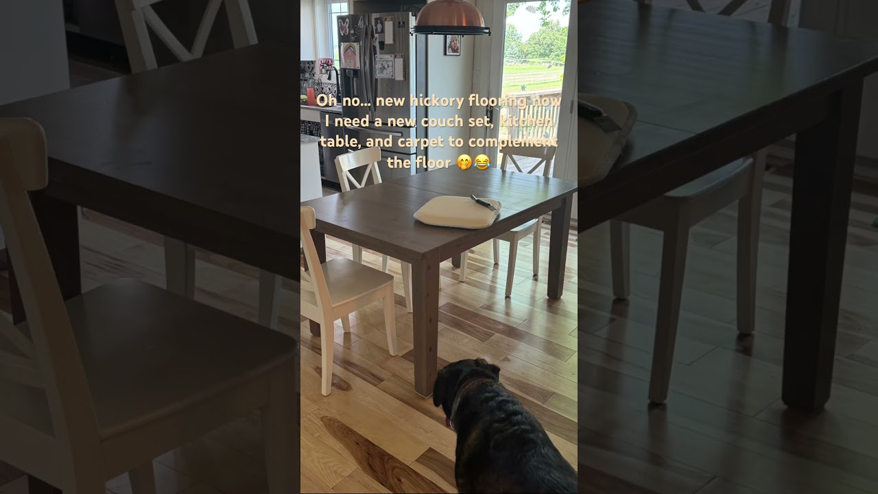 New hickory flooring needs new furniture and carpet #hickoryflooring