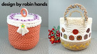 2 Ideas To Recycle Plastic Bottles Into Baskets/ Diy Rope Organizer / Basket Organizer Diy