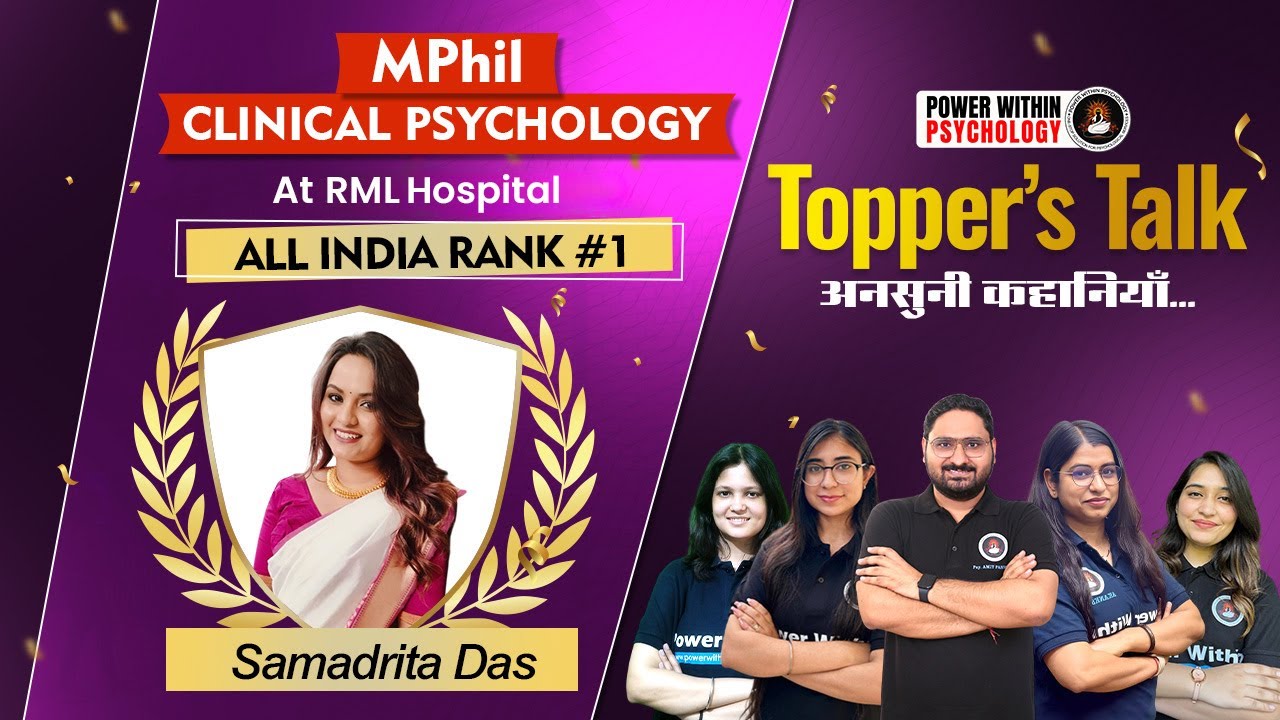 MPhil Clinical Psychology AIR 1 | RML University | Topper Interview | Complete Preparation Strategy