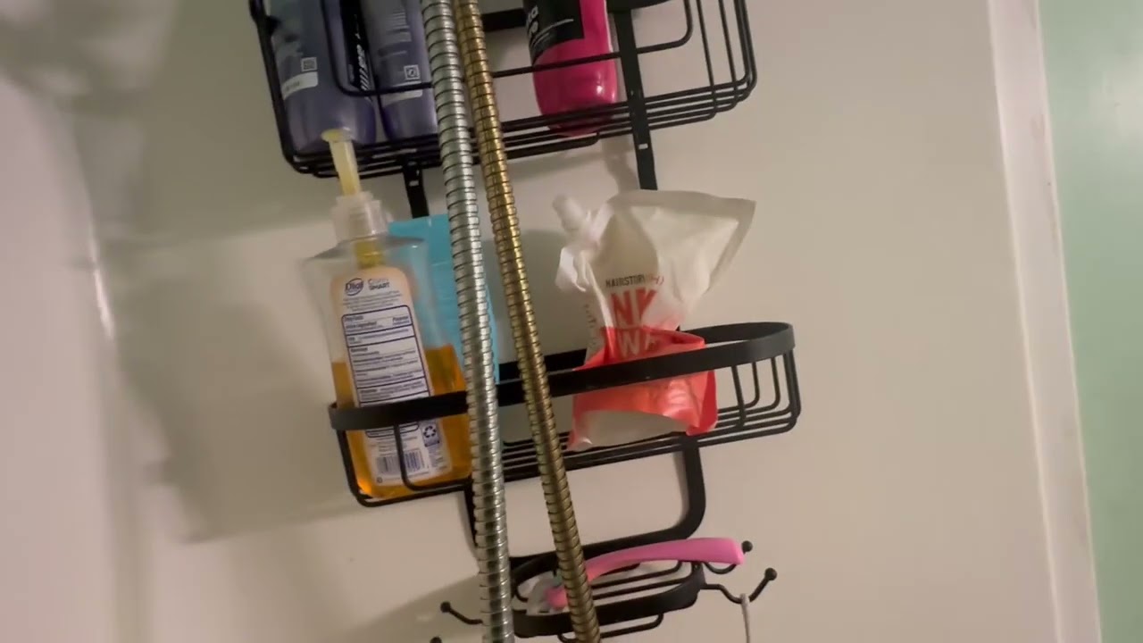 Kadolina Bathroom Hanging Shower Organizer, Over Head Shower Caddy Shower Storage Rack Basket Review