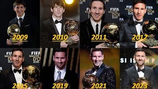 TODOS LOS BALONES DE ORO DE LIONEL MESSI🔥. #messi