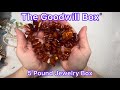 The Goodwill Box 5 Pound Mystery Jewelry Box Amber? Gold Leaf? Natasha #jewelry #unboxing #goodwill