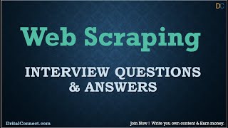 Web Scraping Interview Questions and Answers