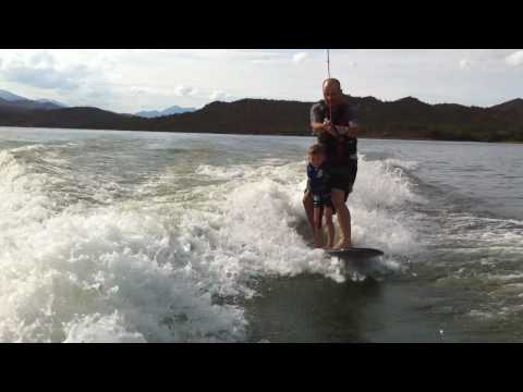 Wake Surfing with George VI, Lake Bartlett, AZ Jul...