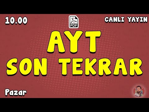 AYT Son Tekrar ! | Canlı Yayın | 20 Haziran Pazar | 10.00 | 11 Konu (PDF) #merthoca #aytsontekrar