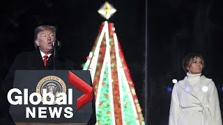 President Trump, First Lady Melania participate in Christmas Tree lighting ceremony