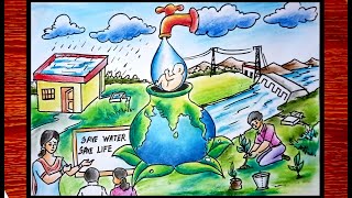 Water for Peace | World Water Day poster | Save Water Save Future | Save Water Drawing