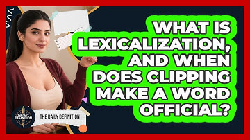 What Is Lexicalization, And When Does Clipping Make A Word Official? - The Daily Definition