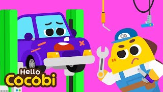 Little Mechanic Fix Cars Together Job Songs Kids Songs Dinosaurs Hello Cocobi