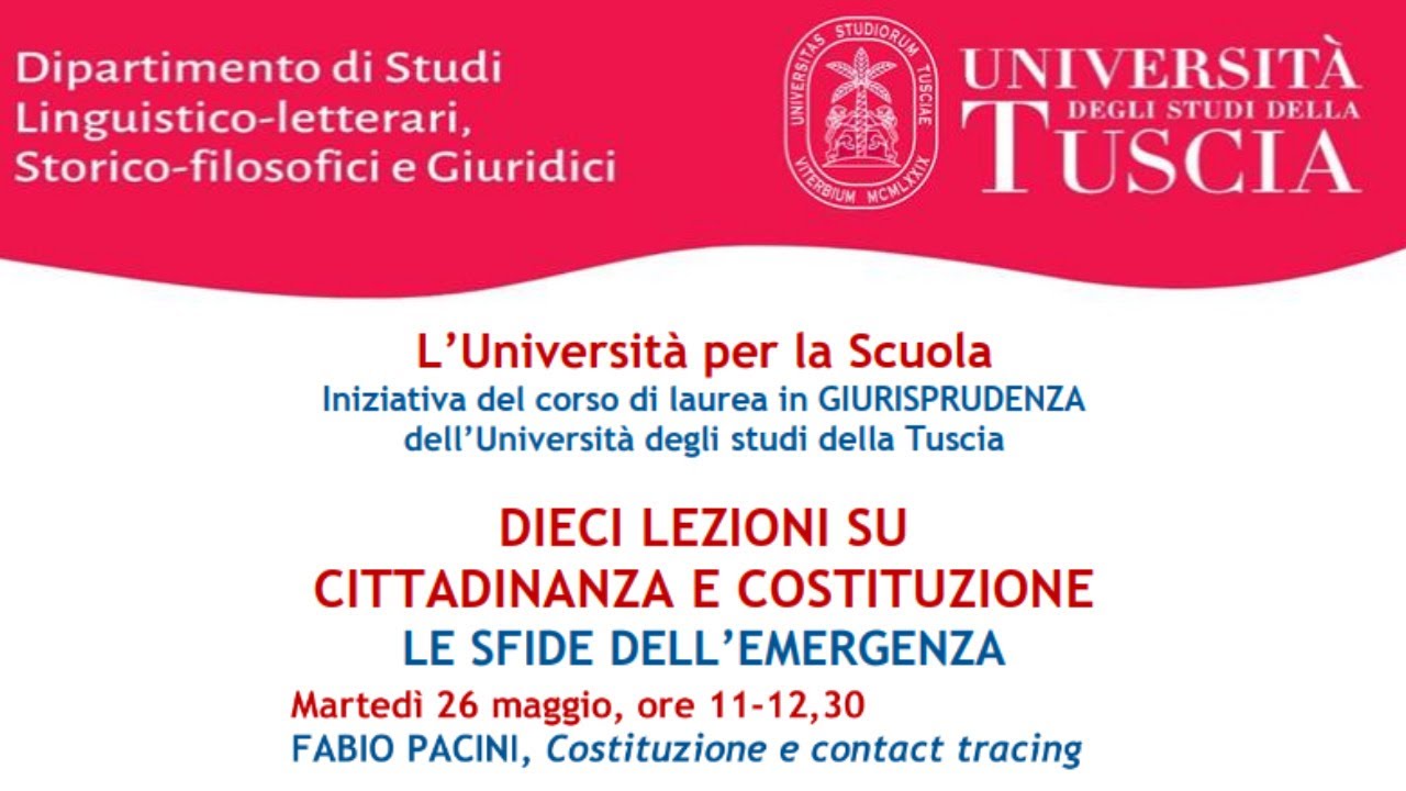 Lezione 7. FABIO PACINI - Costituzione e contact tracing - YouTube