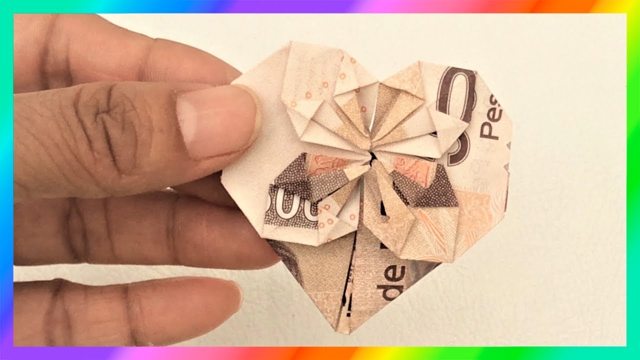 Cómo doblar billetes doblar billetes en forma de corazón💓 Origami