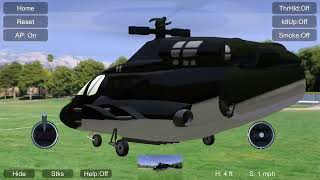 Absolute RC Heli Sim gameplay - IOS Iphone cell phone game. Flying AIRWOLF copter... a lil' BETTER. screenshot 5