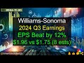 [EPS Beat by 12%] Williams-Sonoma - 2024 Q3 Earnings Analysis