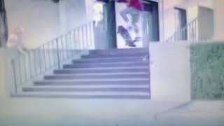Kick flip mute in 1990 down 9 stairs