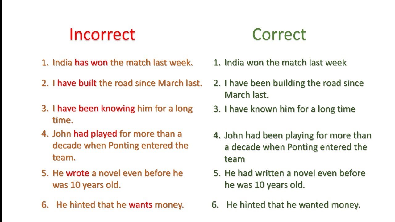 Verb Incorrect To Correct Sentences How To Correct Sentences English 