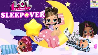 OMG Tween Thunderstorm Sleepover Slumber Party At LOL Family Barbie Dreamhouse!