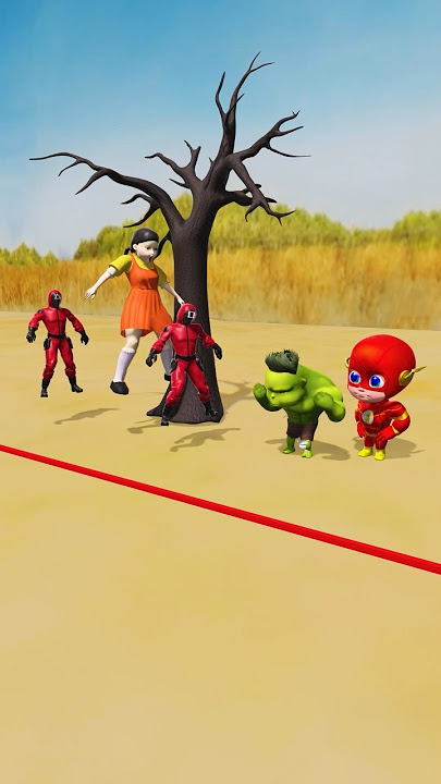 The Flash plays Squid Game#squidgame #superhero #hulk