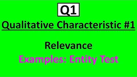 Q1 Qualitative Characteristic #1: Relevance Examples - Entity Test