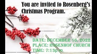 2022 12 16  Rosenberg School Christmas Presentation