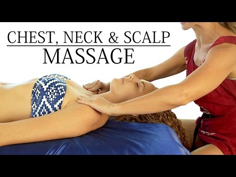 HD Head, Neck & Chest Massage Tutorial, Techniques For Neck Pain, Headaches, Relaxing Music