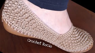 Zapatos Tejidos a Crochet: PUNTO ALTO EXTENDIDO Y PUNTO DESLIZADO(diseño exclusivo) #73