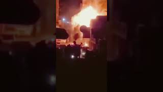 حريق هائل بمحل في شارع جمال صنعاء_اليمن