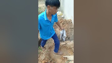 đổ chất tạo độ ẩm cho dây dẫn cọc tiếp địa #construction