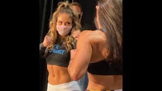 Valerie Loureda vs. Tara Graff - Weigh-in Face-Off - (Bellator 243: Chandler vs. Henderson 2)