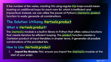 Generate Combinations from Multiple Lists Using itertools.product in Python