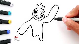 DIBUJANDO a BLUE de RAINBOW FRIENDS en su Pose Clásica | Drawing BLUE Roblox