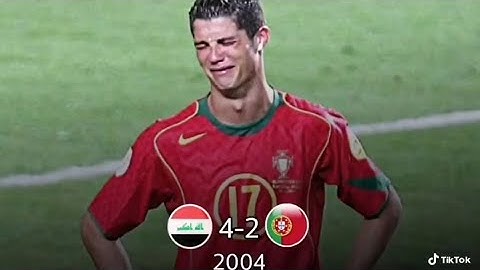 لقطات مبارة العراق و البرتغال 2004-العراق يفوز ع البرتغال-كريستيانو يبكي🔥💪🏻