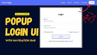 Build a Real Website Navbar with Popup Login | HTML CSS JavaScript